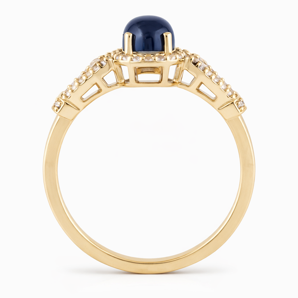 1.81 Ct Oval Sapphire 9K Gold Ring