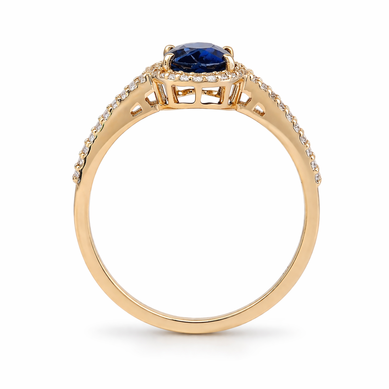 3.06 Ct Oval Sapphire 9K Gold Ring
