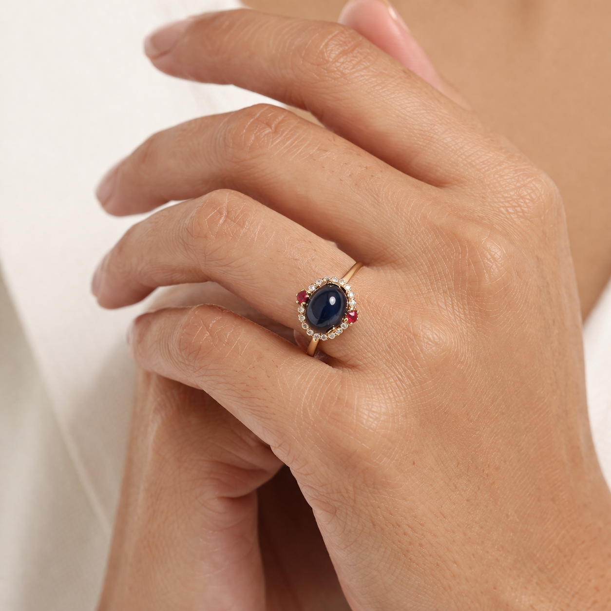 6.11 Ct Oval Sapphire 9K Gold Ring