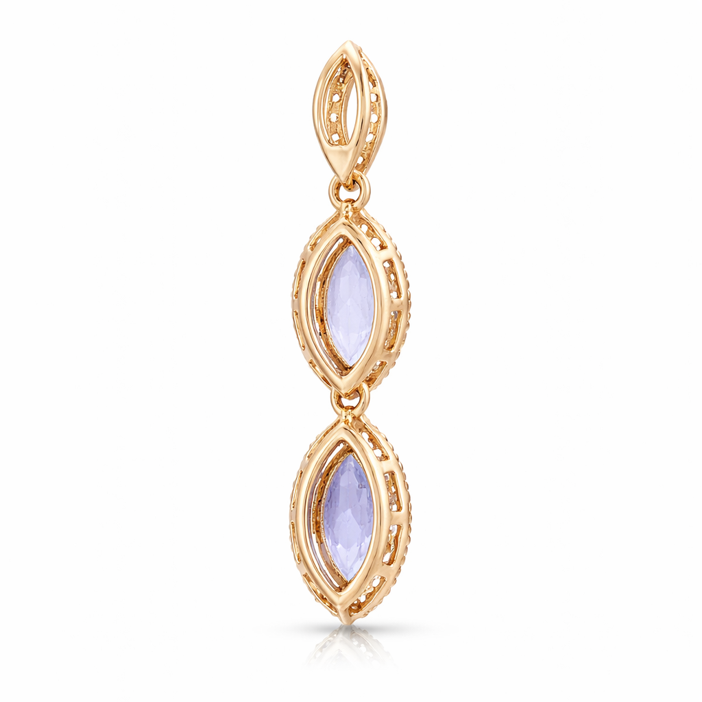 1.00 Ct Marquise Tanzanite 9K Gold Pendant