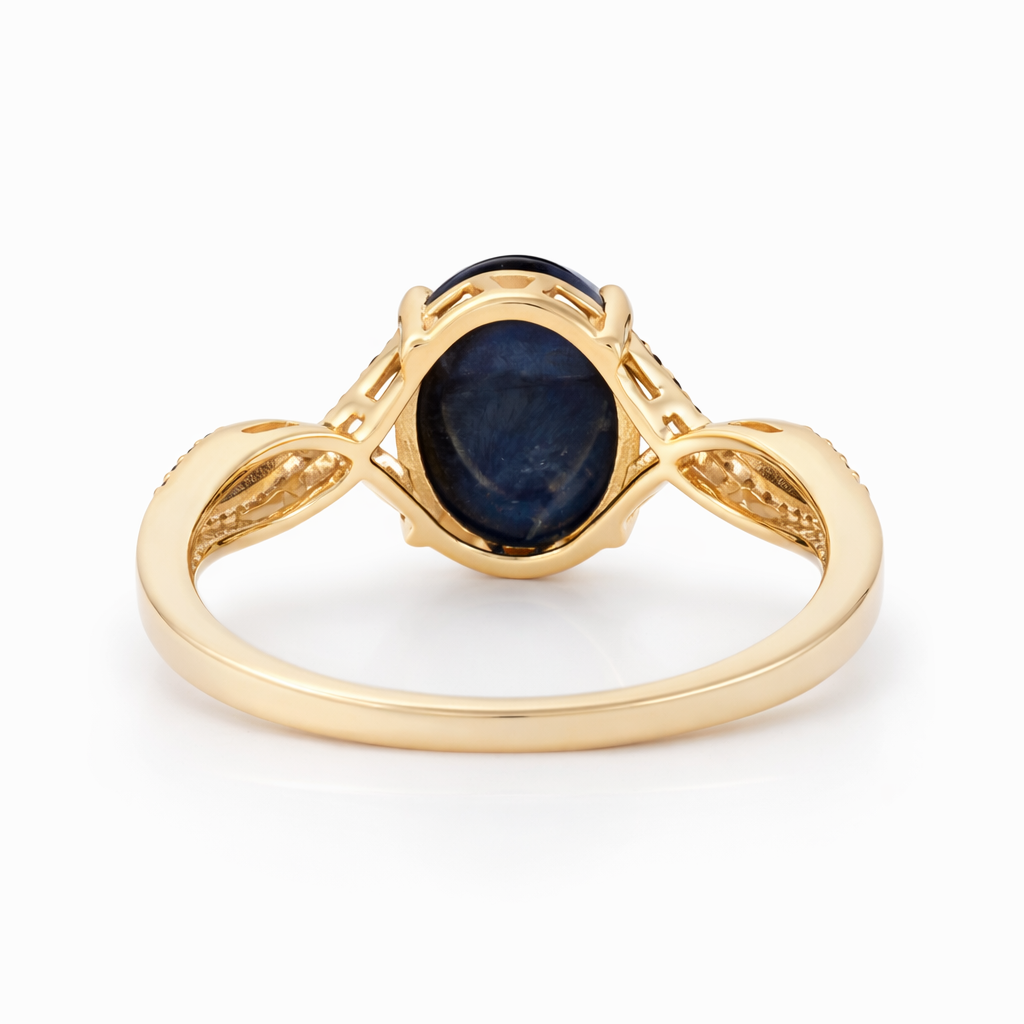 4.14 Ct Oval Sapphire 9K Gold Ring