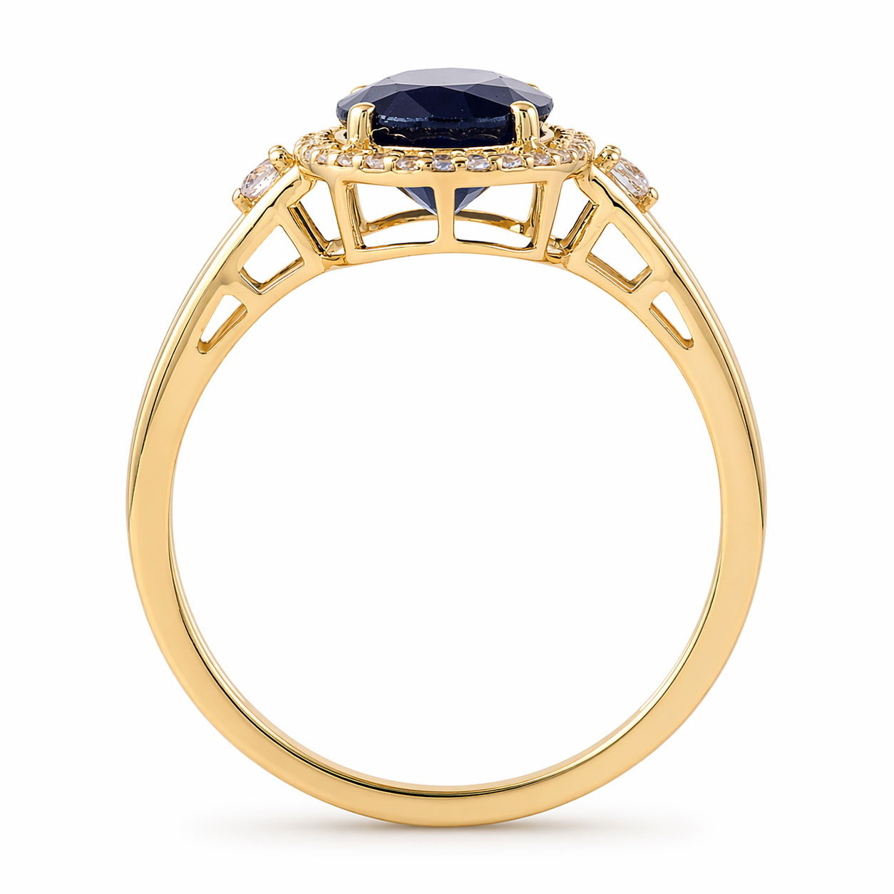 2.61 Ct Oval Sapphire 9K Gold Ring