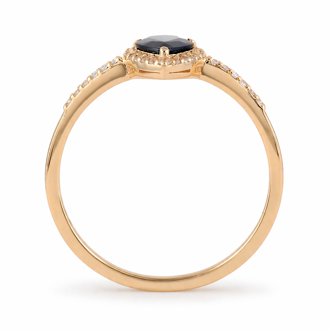0.68 Ct Pear Sapphire 9K Gold Ring