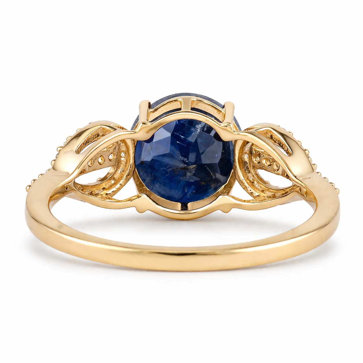 2.92 Ct Round Sapphire 9K Gold Ring