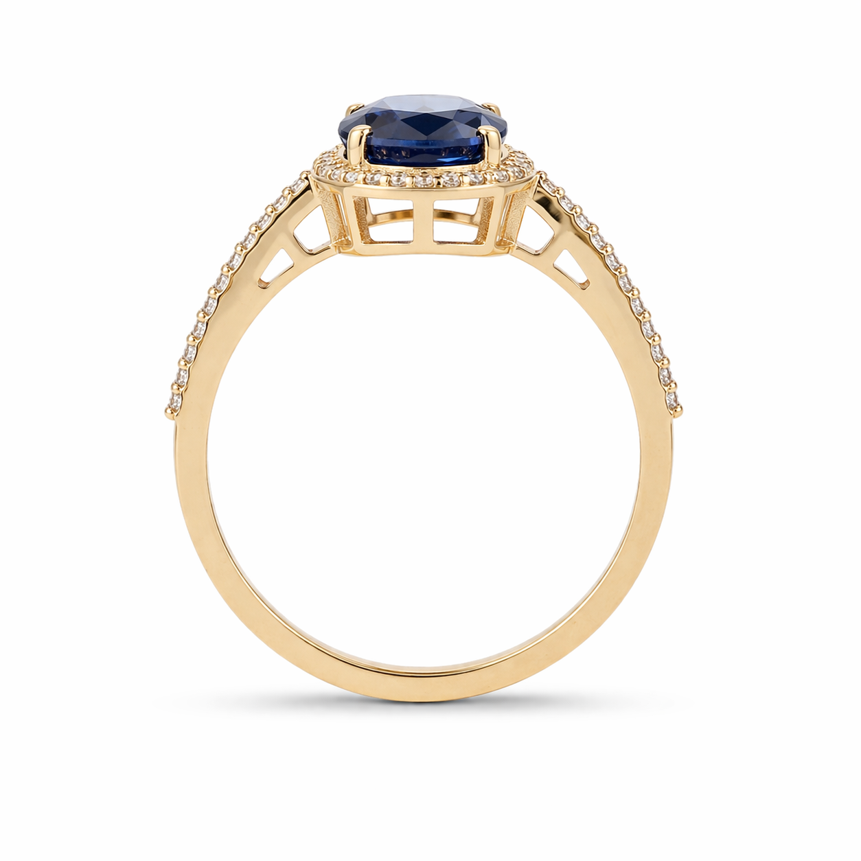 1.72 Ct Oval Sapphire 9K Gold Ring