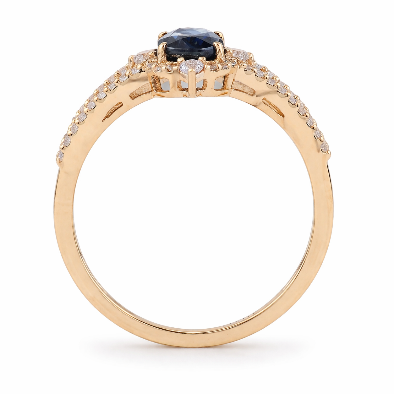 1.44 Ct Oval Sapphire 9K Gold Ring