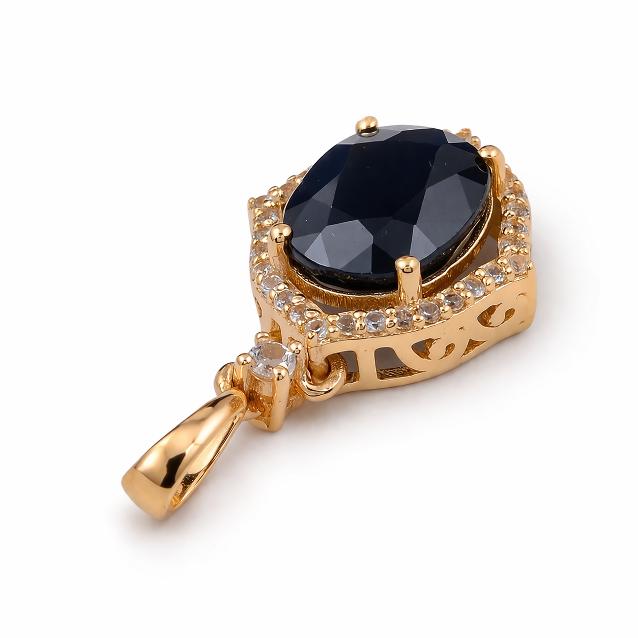 2.80 Ct Oval Sapphire 9K Gold Pendant