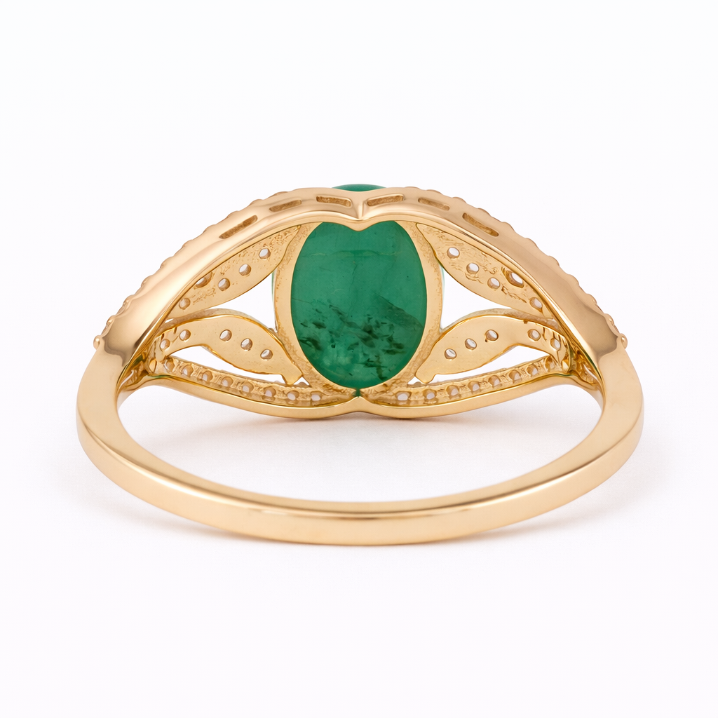 2.36 Ct Oval Emerald 9K Gold Ring