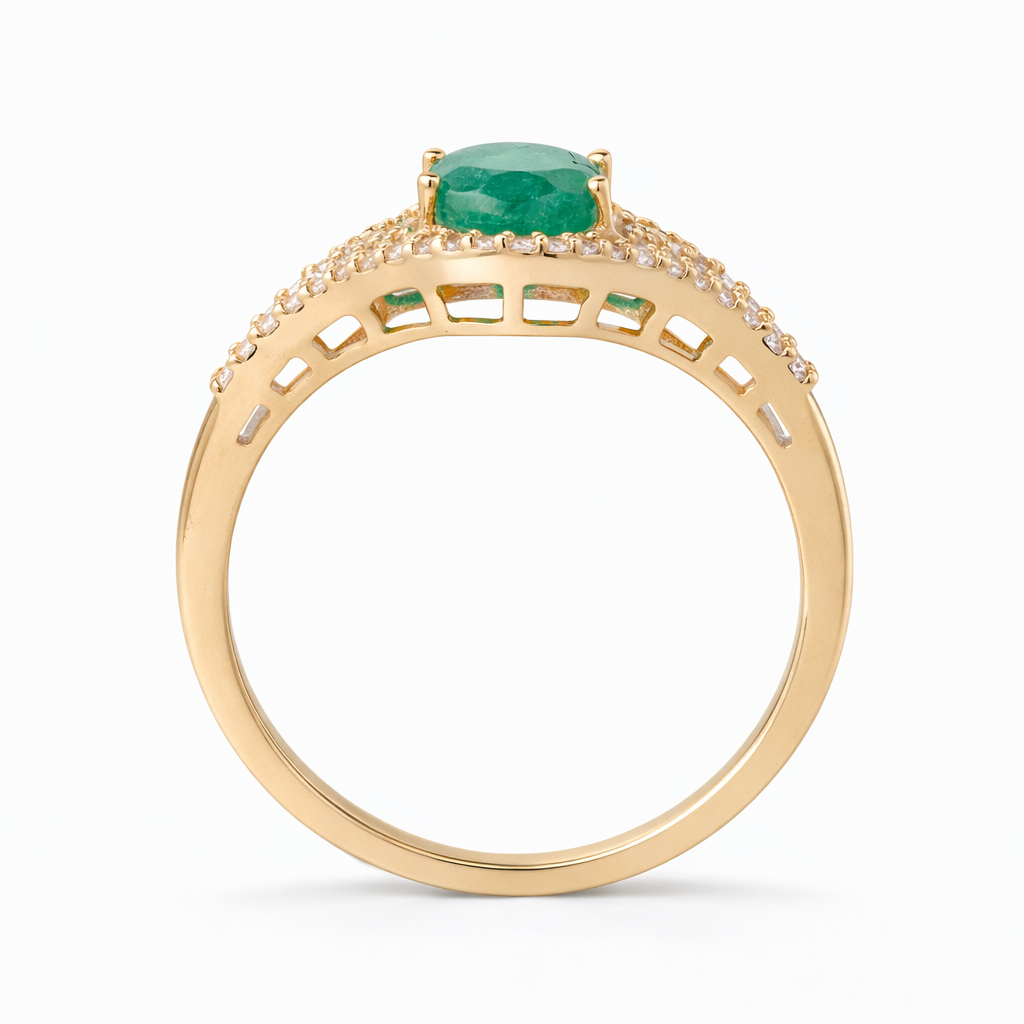 1.50 Ct Oval Emerald 9K Gold Ring