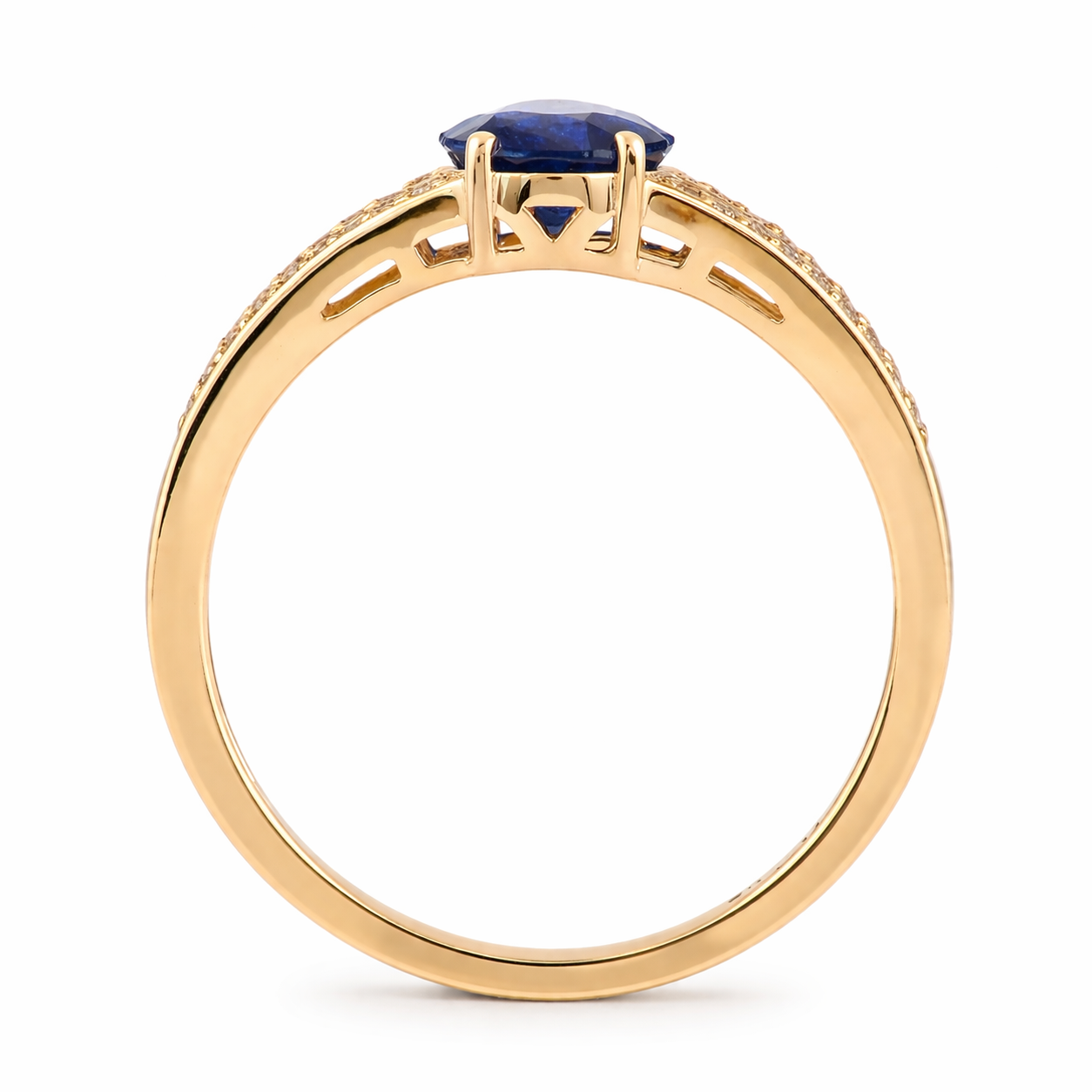 1.32 Ct Oval Sapphire 9K Gold Ring