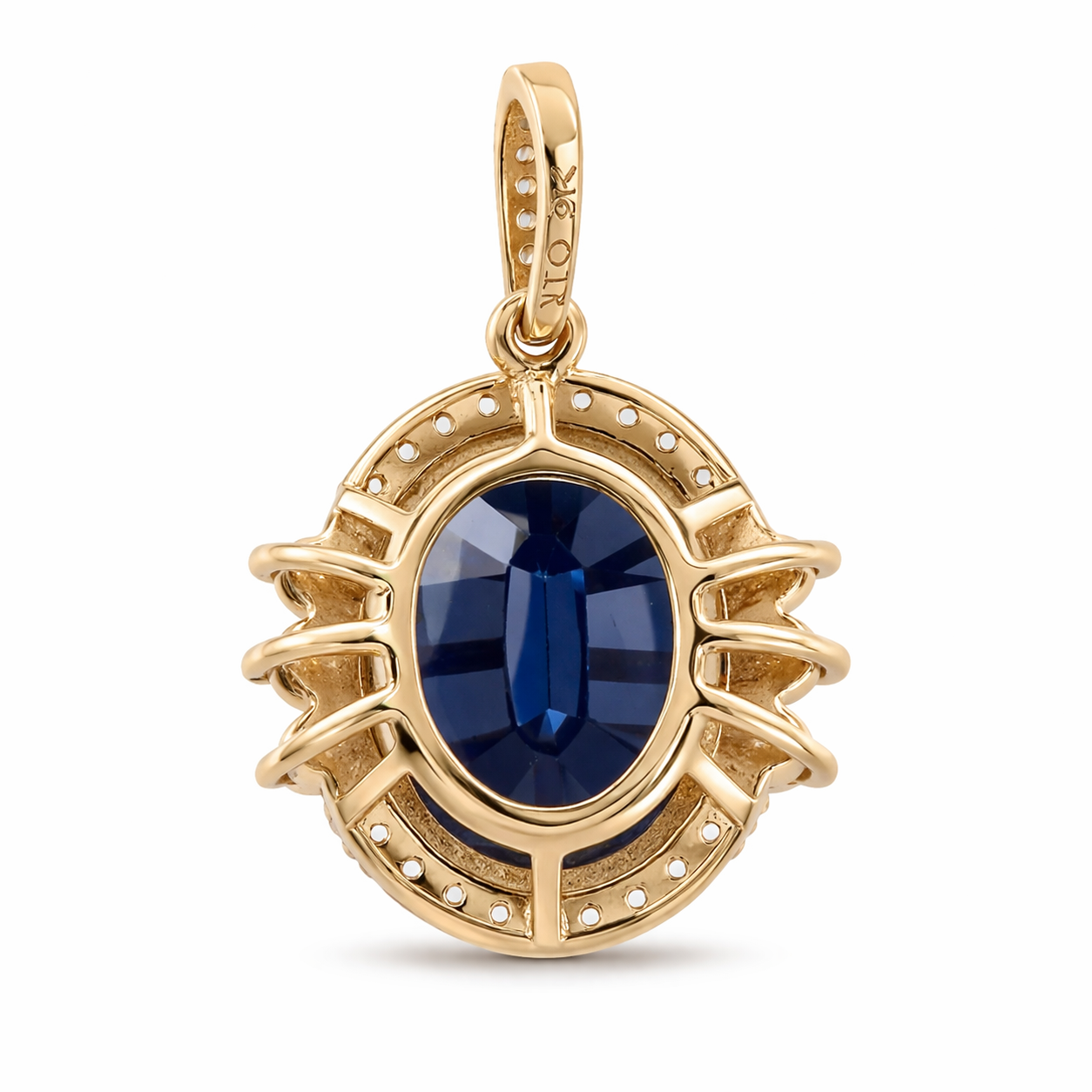 4.31 Ct Oval Sapphire 9K Gold Pendant