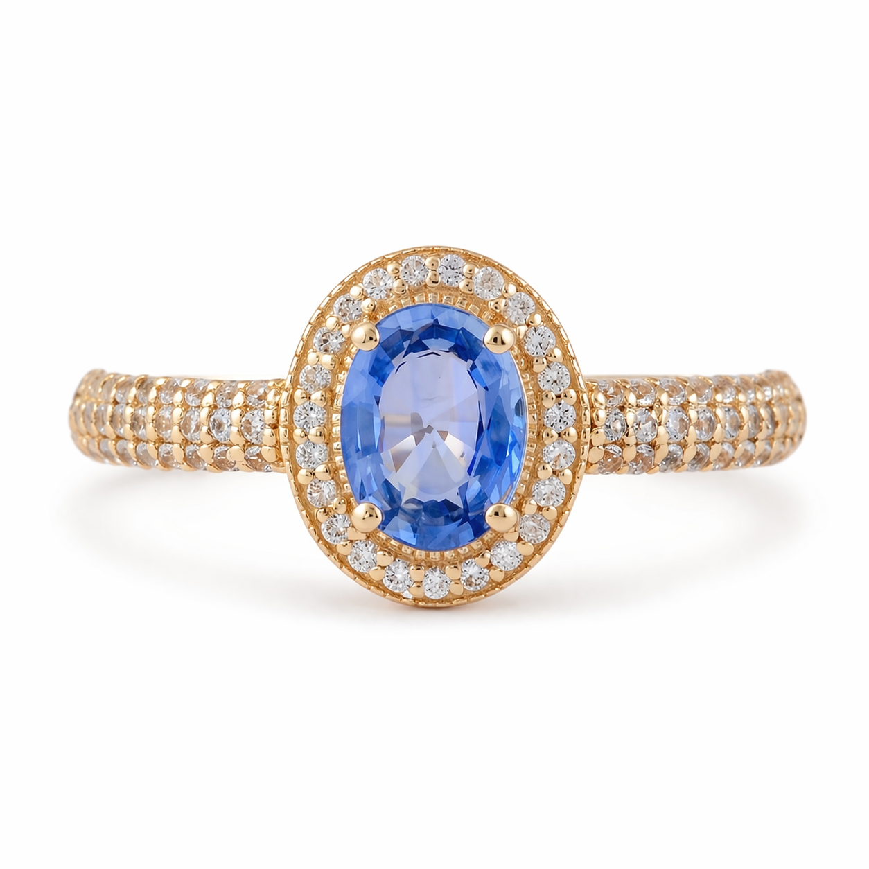 1.26 Ct Oval Sapphire 9K Gold Ring