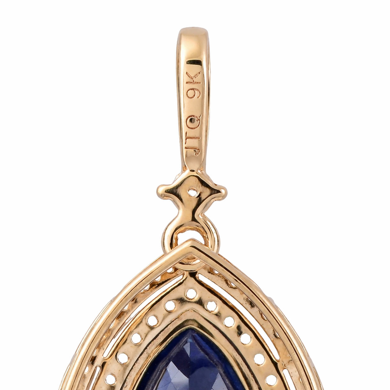 3.35 Ct Pear Sapphire 9K Gold Pendant