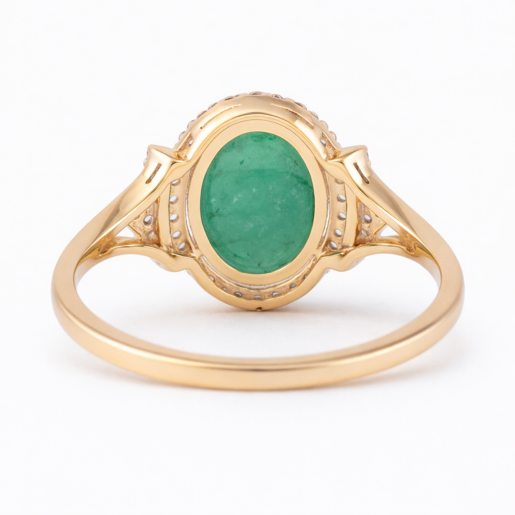 2.31 Ct Oval Emerald 9K Gold Ring