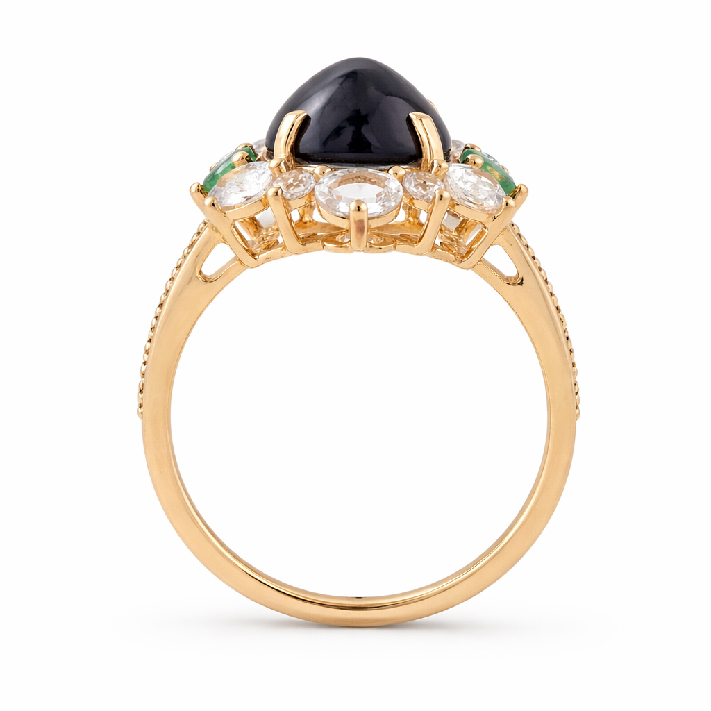 6.81 Ct Oval Sapphire 9K Gold Ring