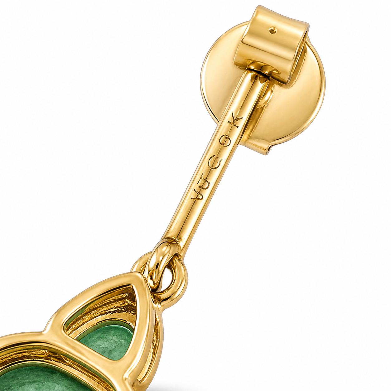 1.37 Ct Cushion Emerald 9K Gold Earrings