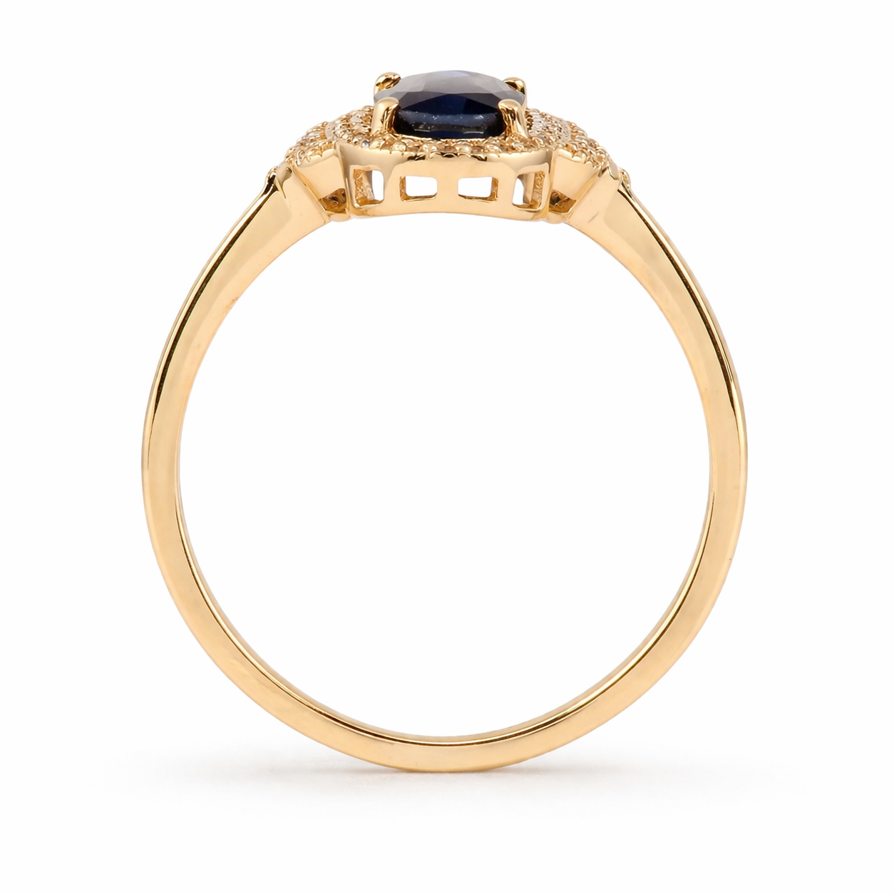 1.52 Ct Oval Sapphire 9K Gold Ring