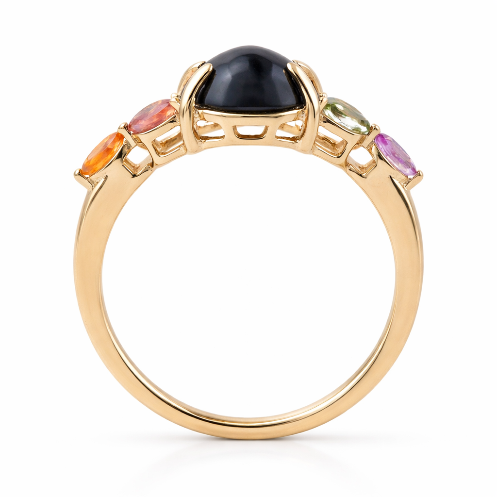 5.74 Ct Oval Sapphire 9K Gold Ring