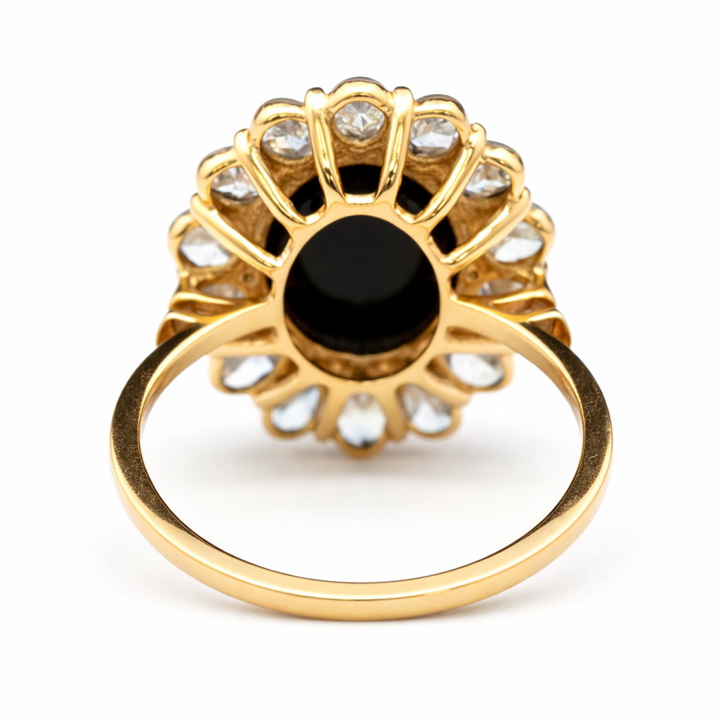 7.91 Ct Oval Sapphire 9K Gold Ring