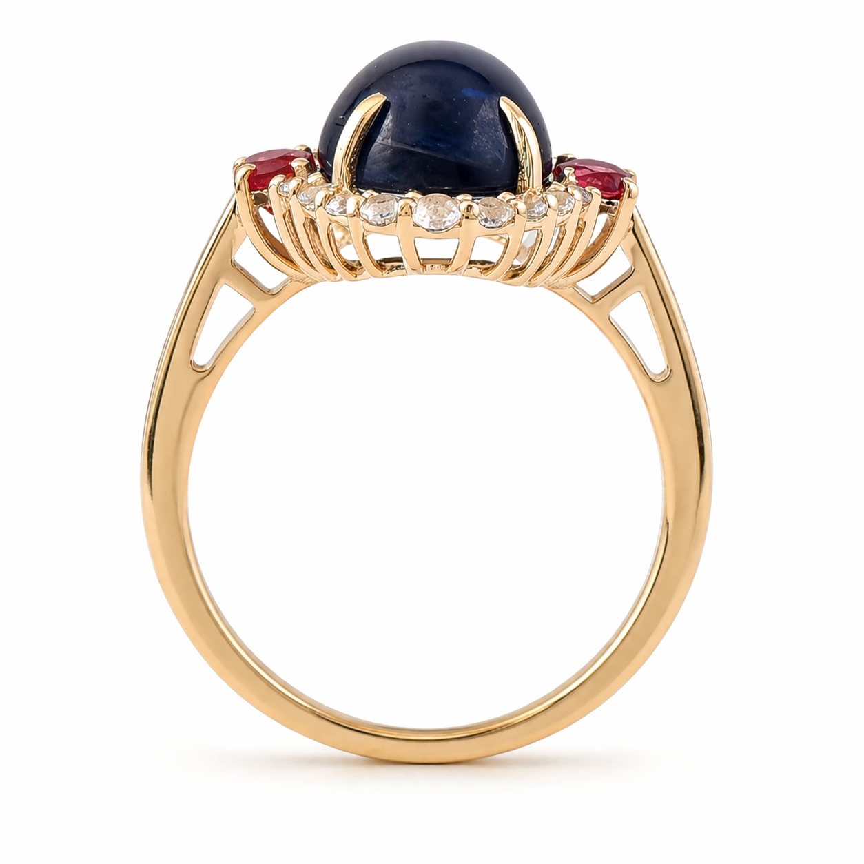 6.11 Ct Oval Sapphire 9K Gold Ring