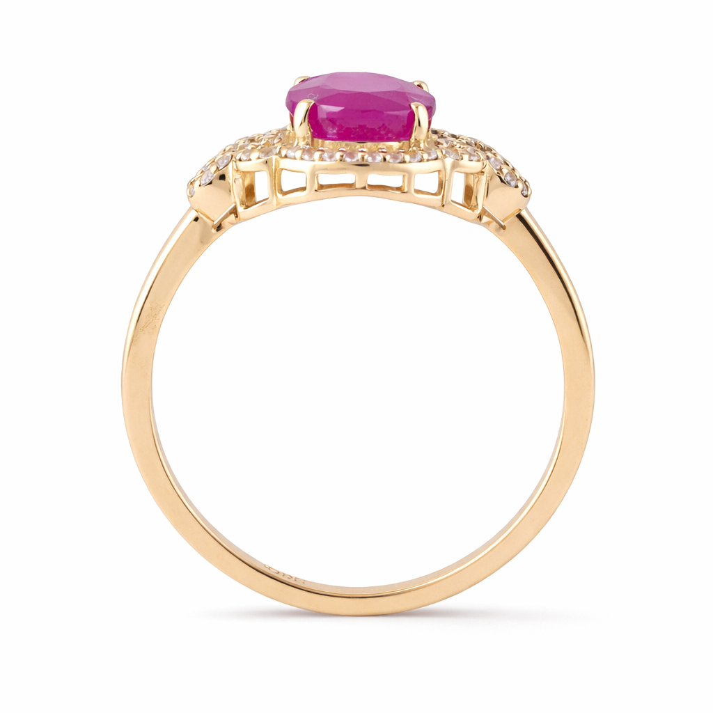 2.50 Ct Oval Ruby 9K Gold Ring