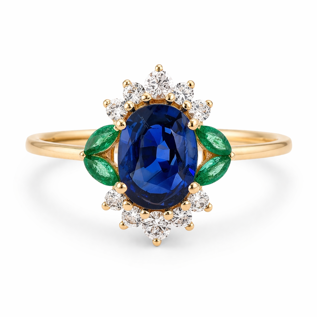1.30 Ct Oval Sapphire 9K Gold Ring