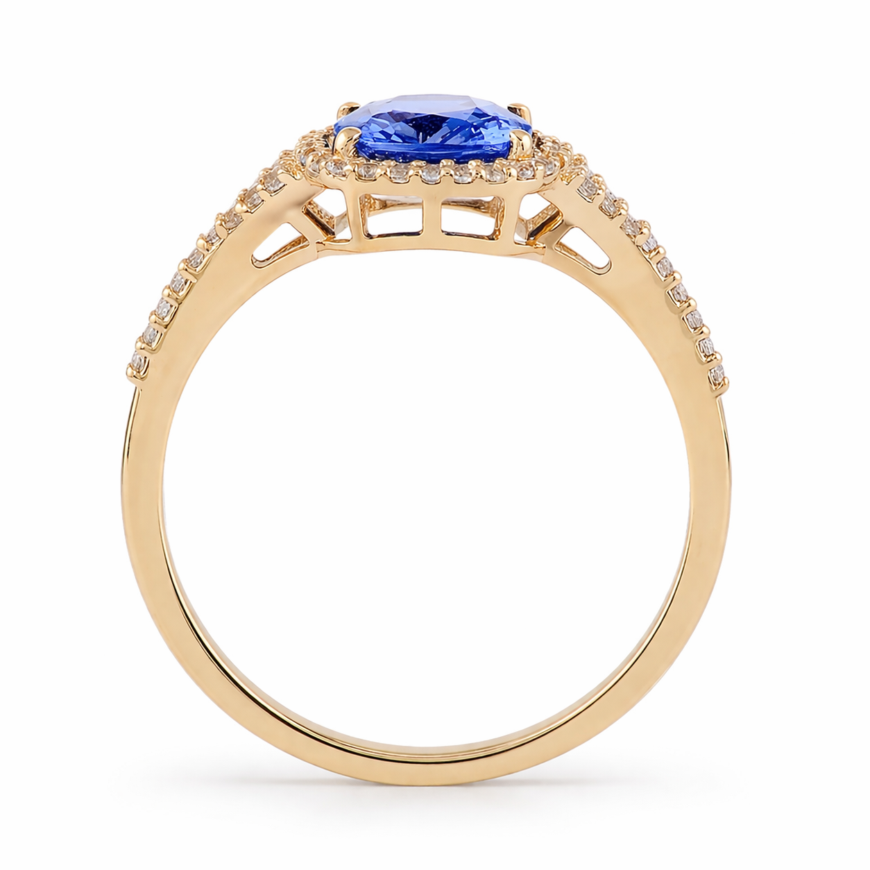 1.58 Ct Cushion Sapphire 9K Gold Ring