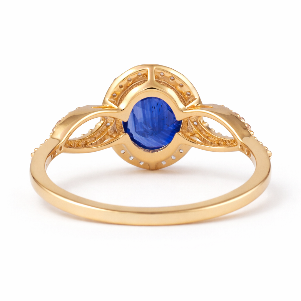 1.92 Ct Oval Sapphire 9K Gold Ring
