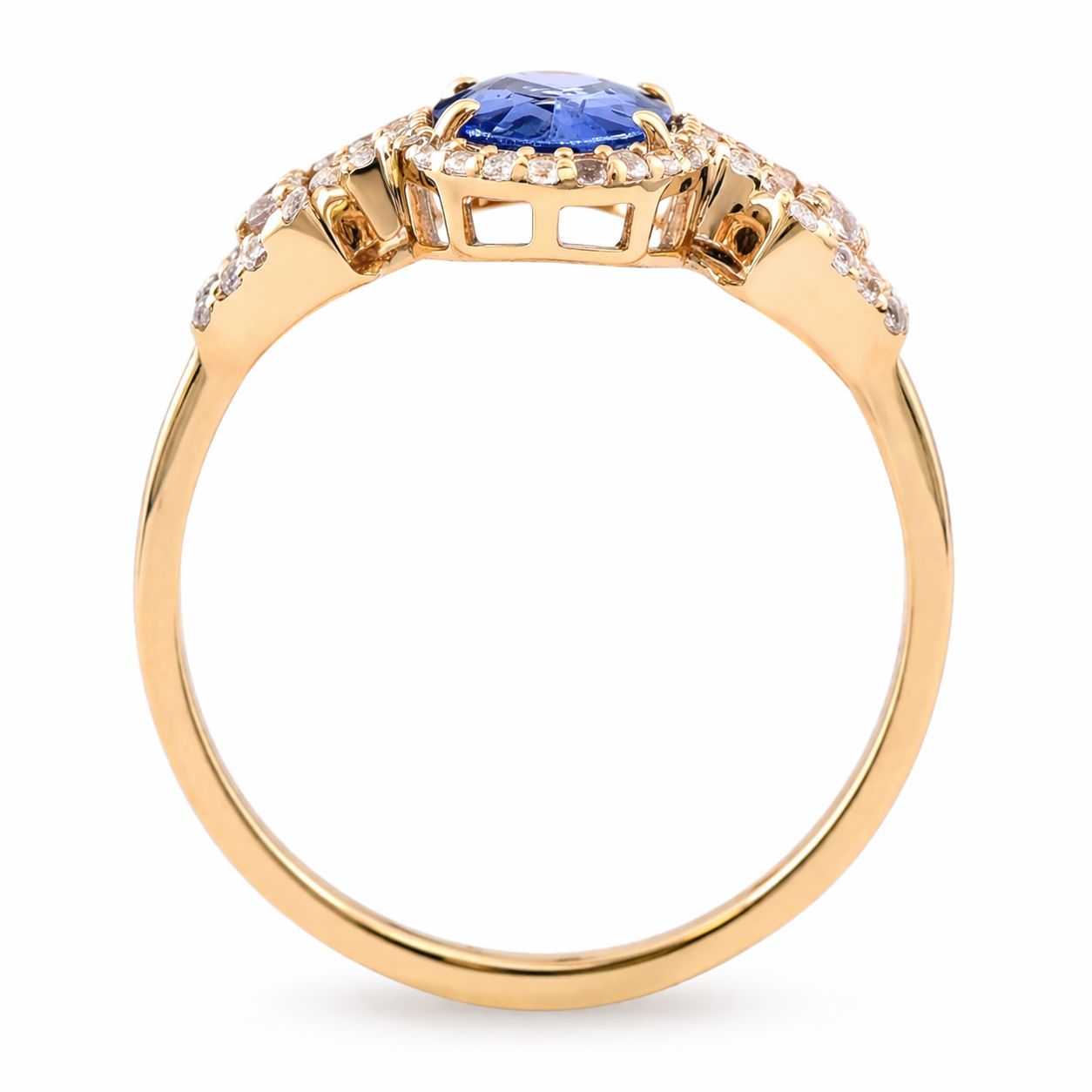 1.31 Ct Oval Sapphire 9K Gold Ring