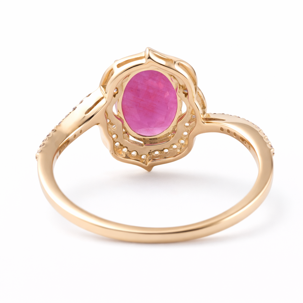 2.60 Ct Oval Ruby 9K Gold Ring