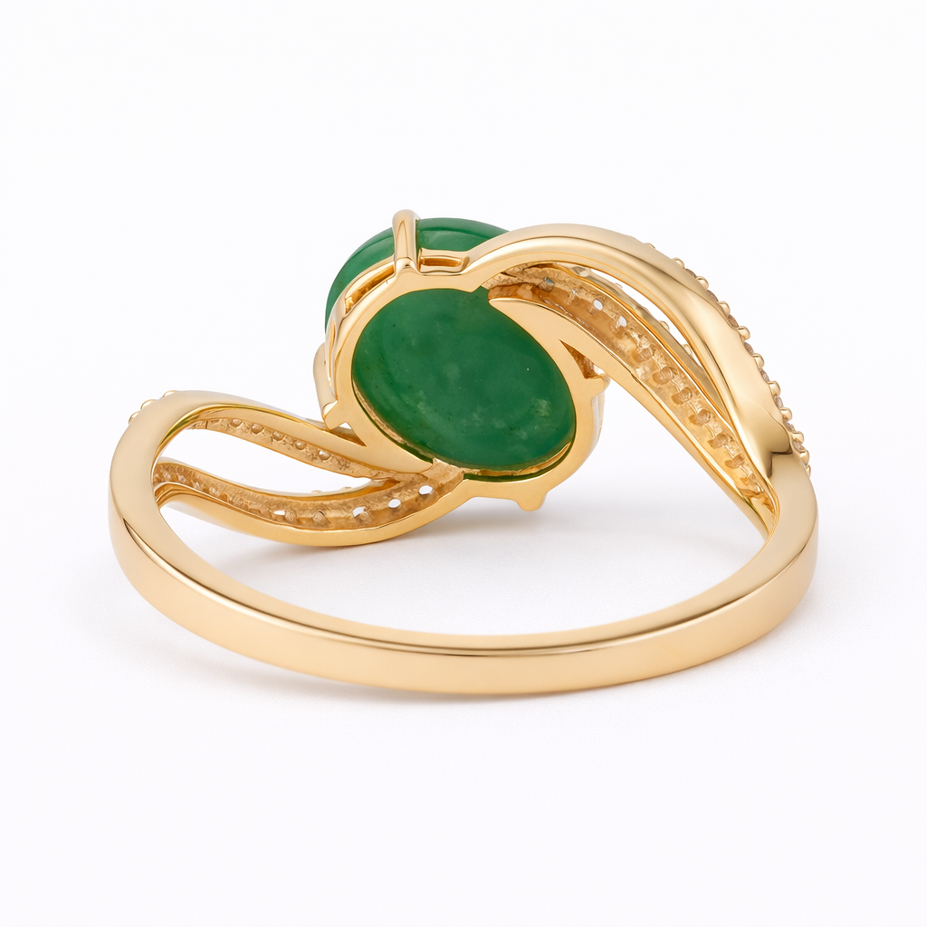2.32 Ct Oval Emerald 9K Gold Ring