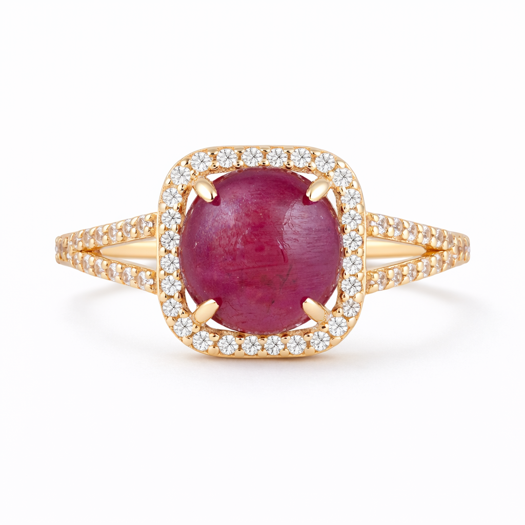 2.91 Ct Oval Ruby 9K Gold Ring