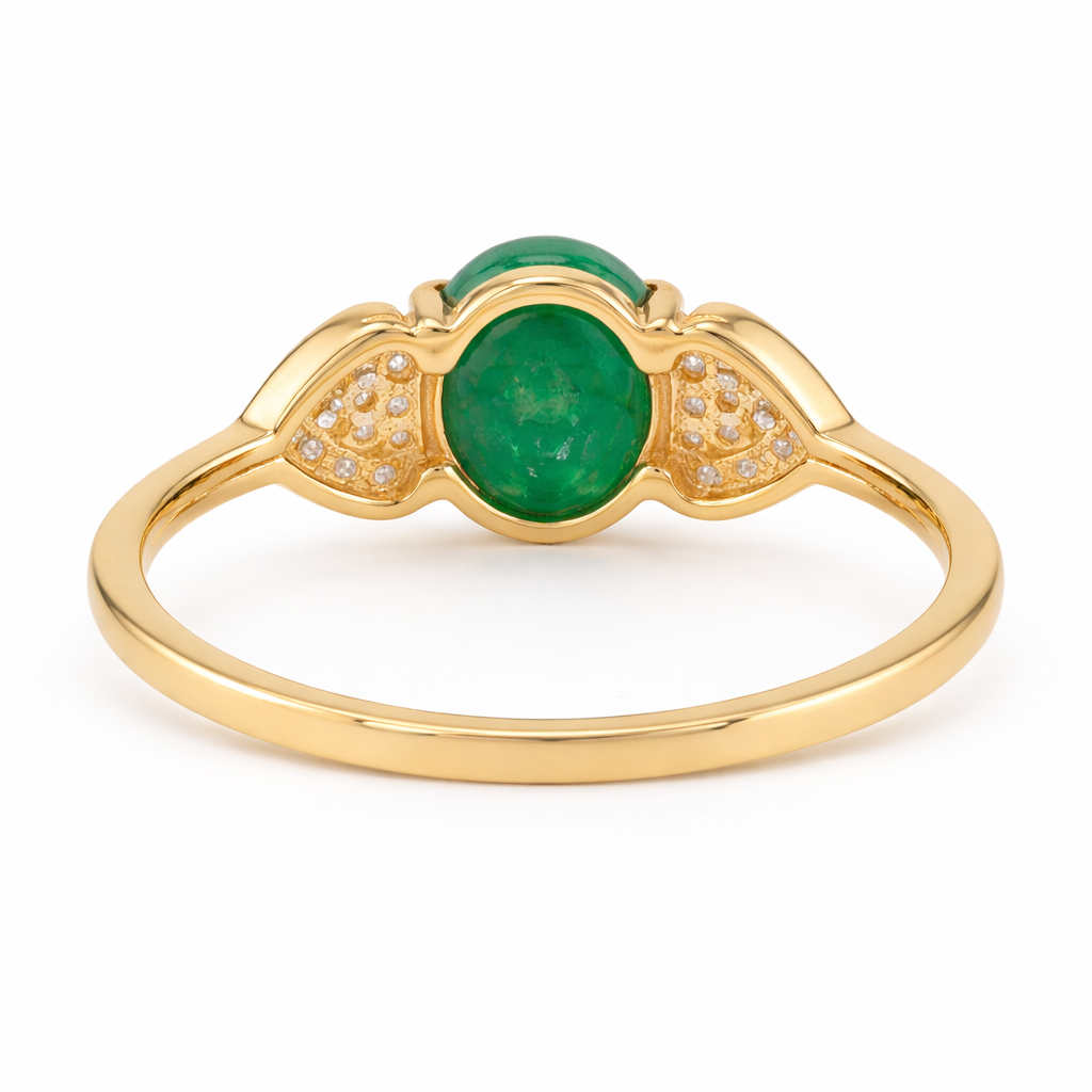 1.91 Ct Oval Emerald 9K Gold Ring