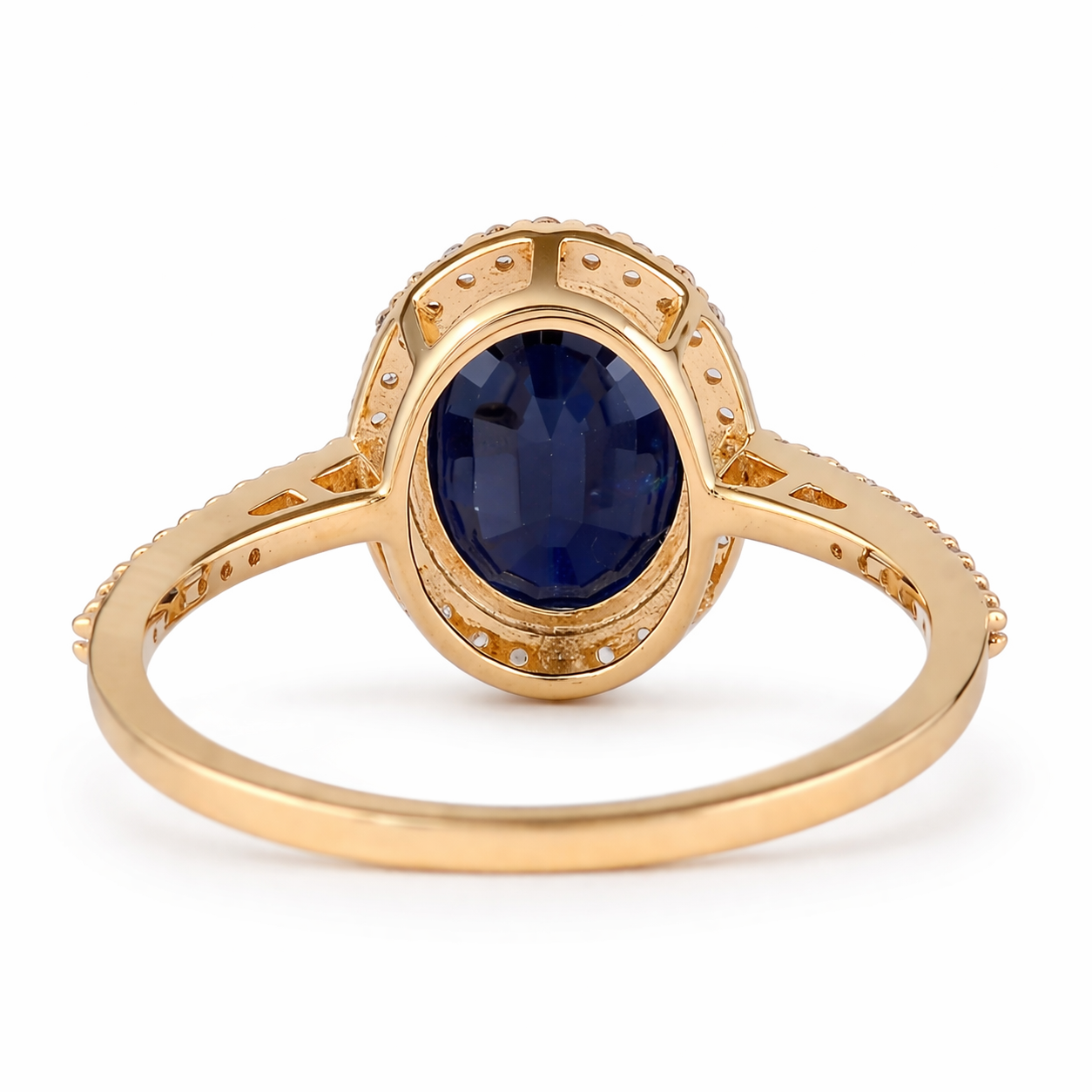 5.30 Ct Oval Sapphire 9K Gold Ring