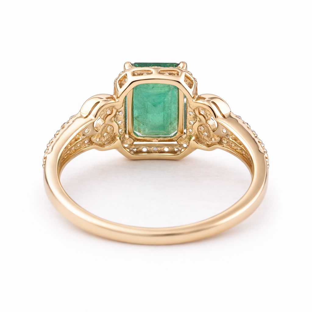 1.73 Ct Octagon Emerald 9K Gold Ring