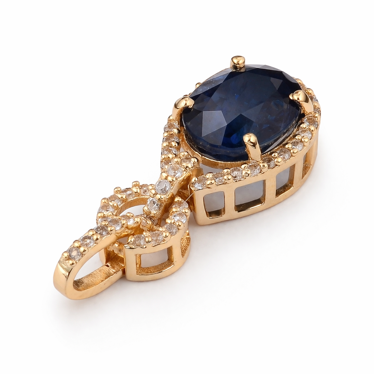 2.23 Ct Oval Sapphire 9K Gold Pendant