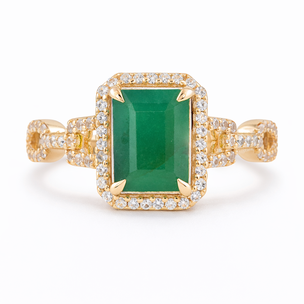1.88 Ct Octagon Emerald 9K Gold Ring