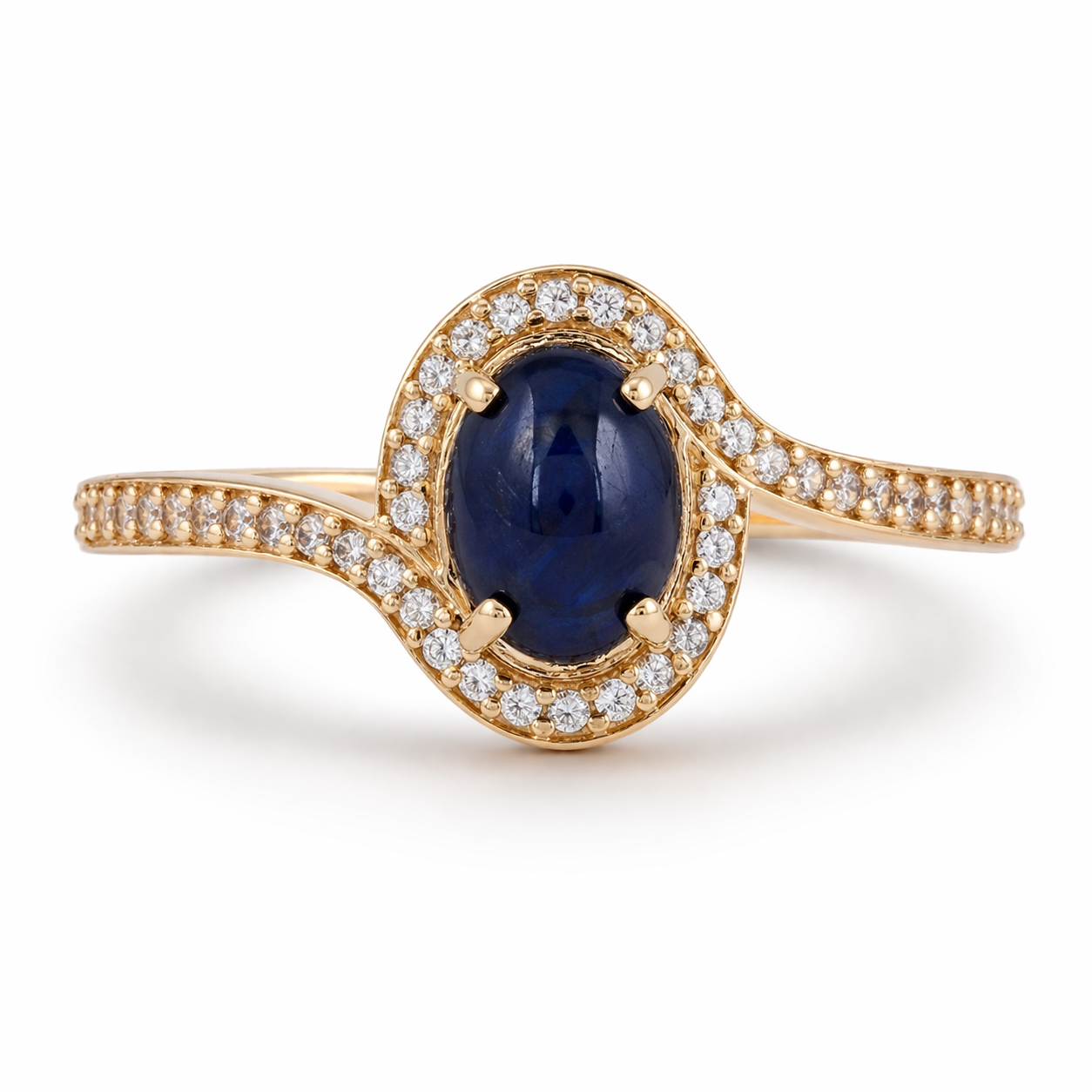 1.63 Ct Oval Sapphire 9K Gold Ring