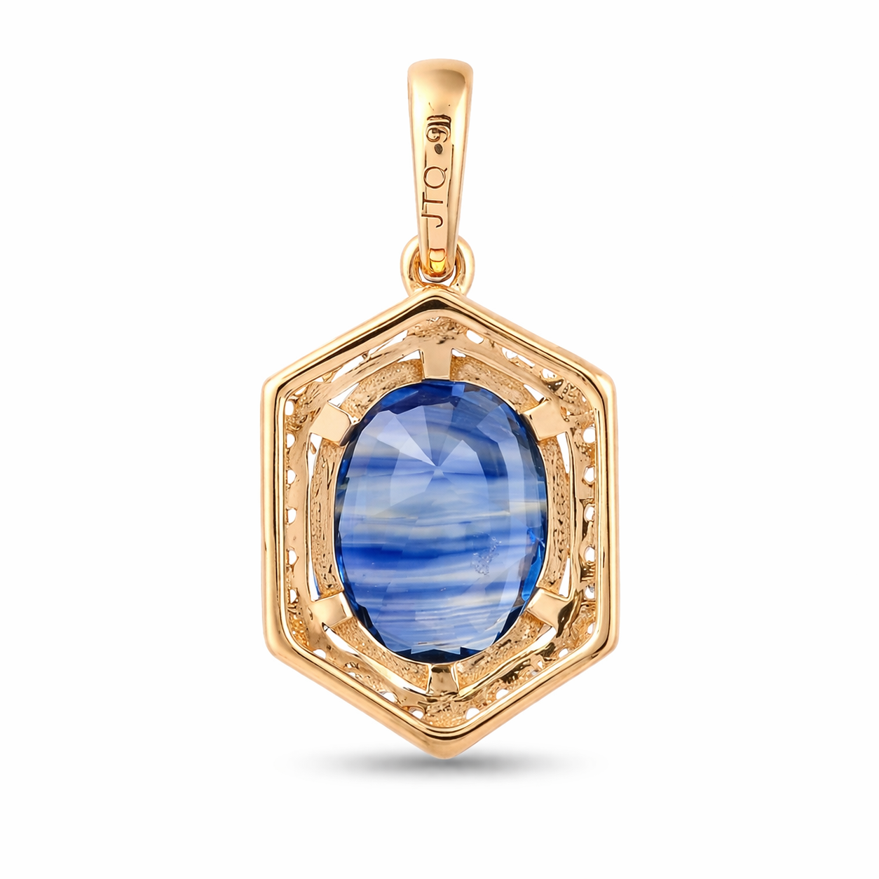 2.10 Ct Oval Sapphire 9K Gold Pendant