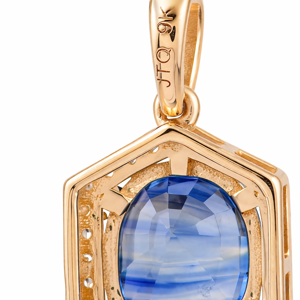 2.10 Ct Oval Sapphire 9K Gold Pendant