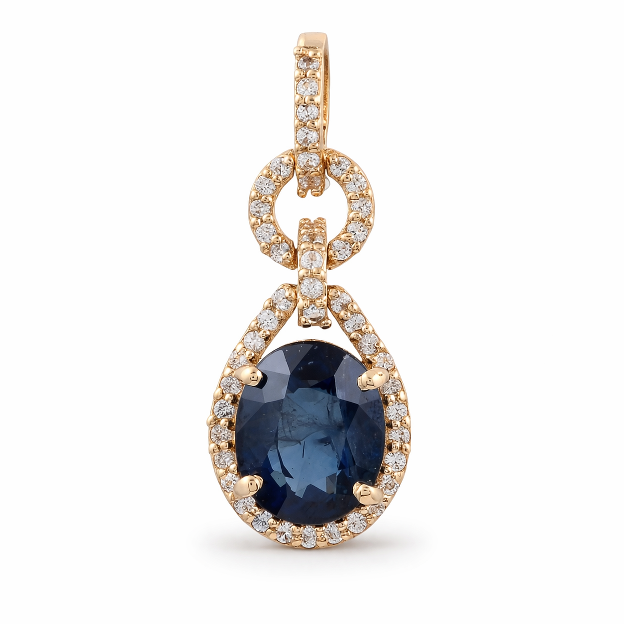2.23 Ct Oval Sapphire 9K Gold Pendant