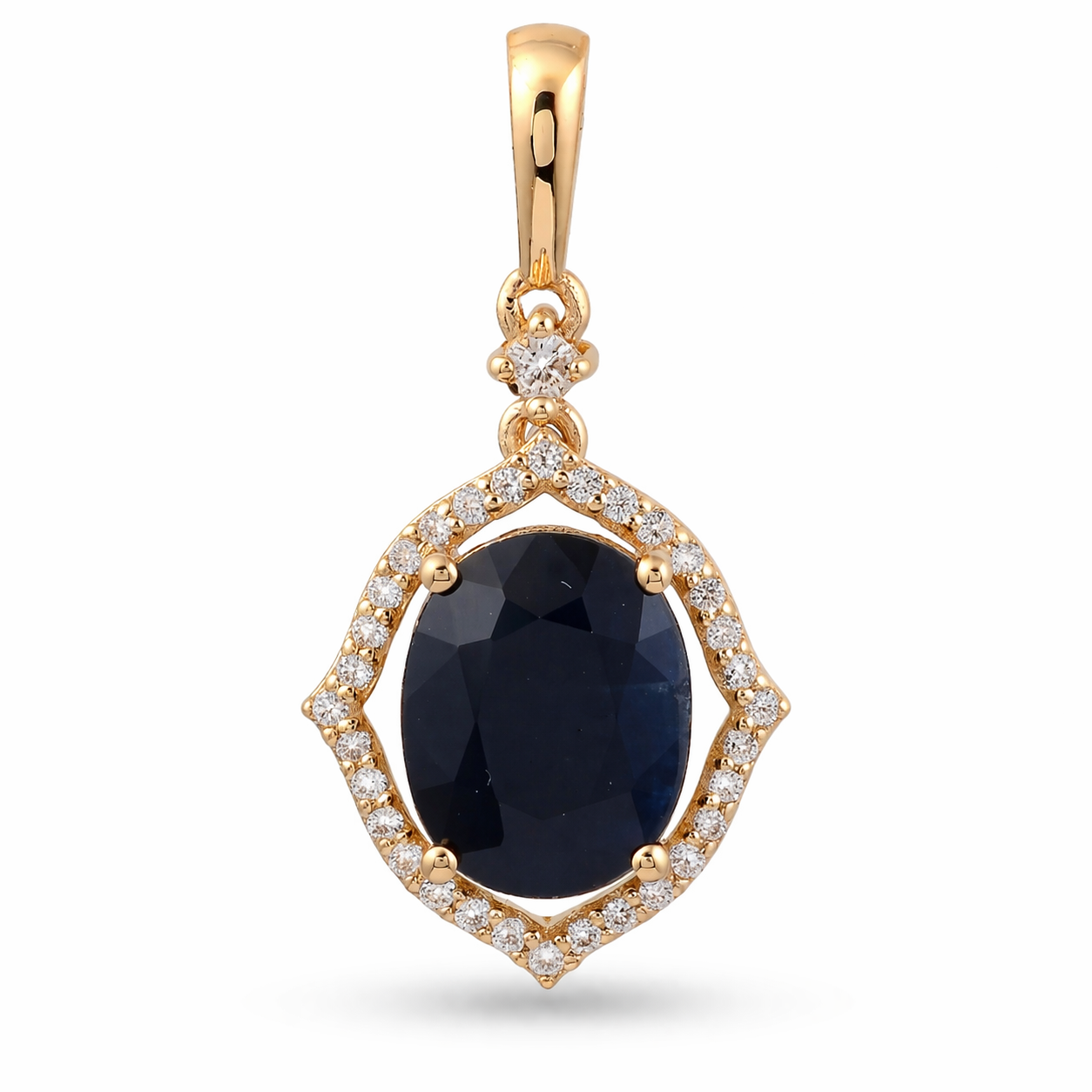 2.80 Ct Oval Sapphire 9K Gold Pendant