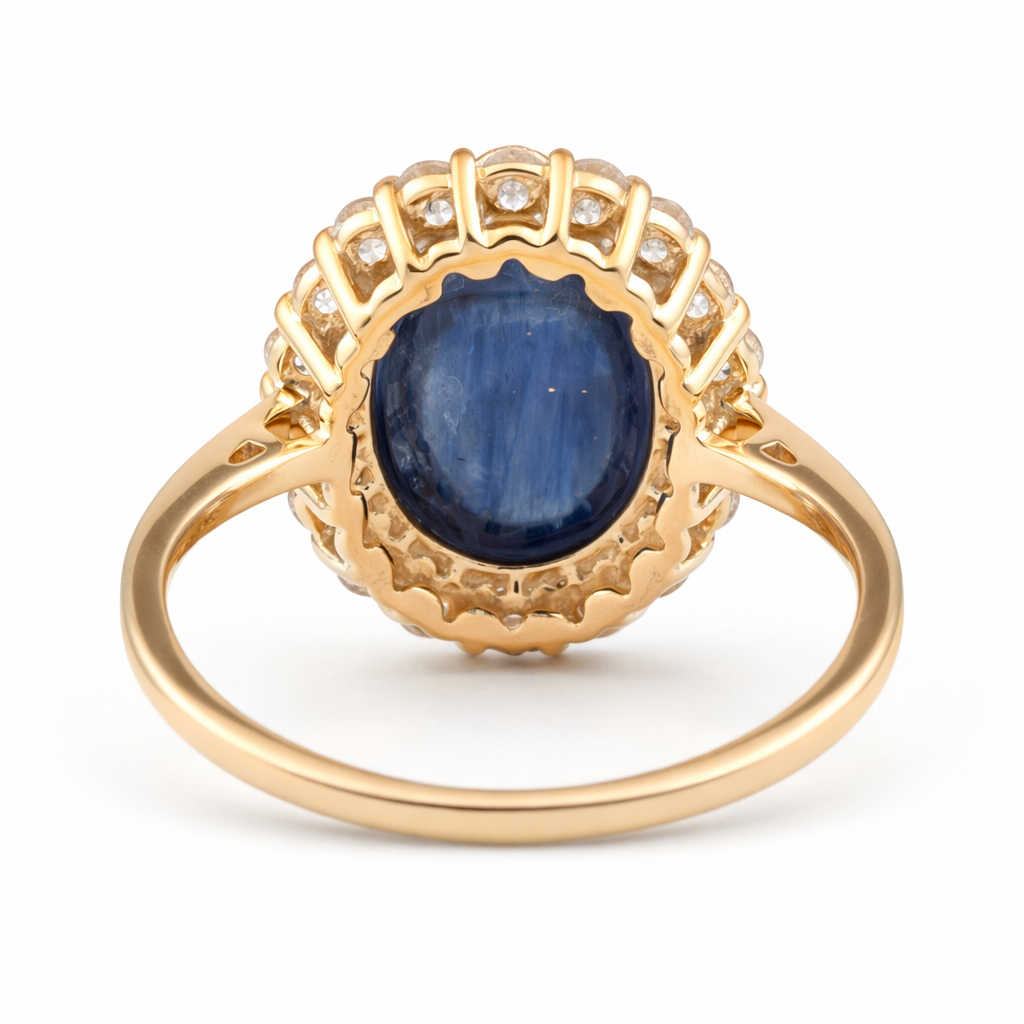 6.12 Ct Oval Sapphire 9K Gold Ring