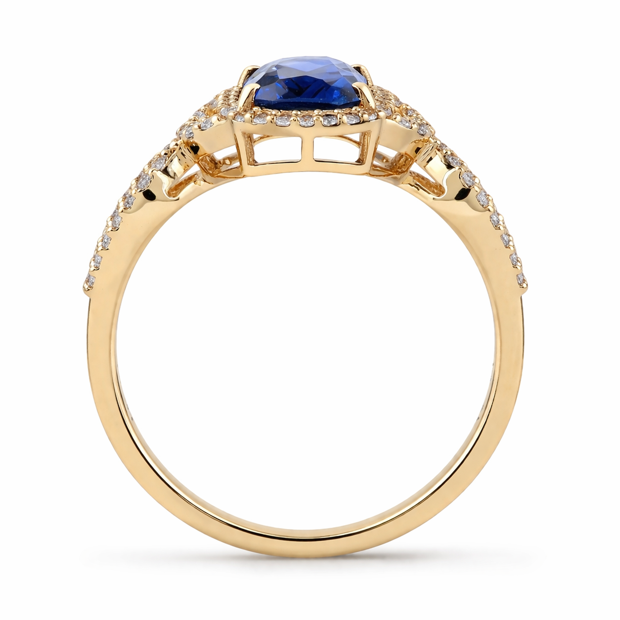 1.69 Ct Cushion Sapphire 9K Gold Ring