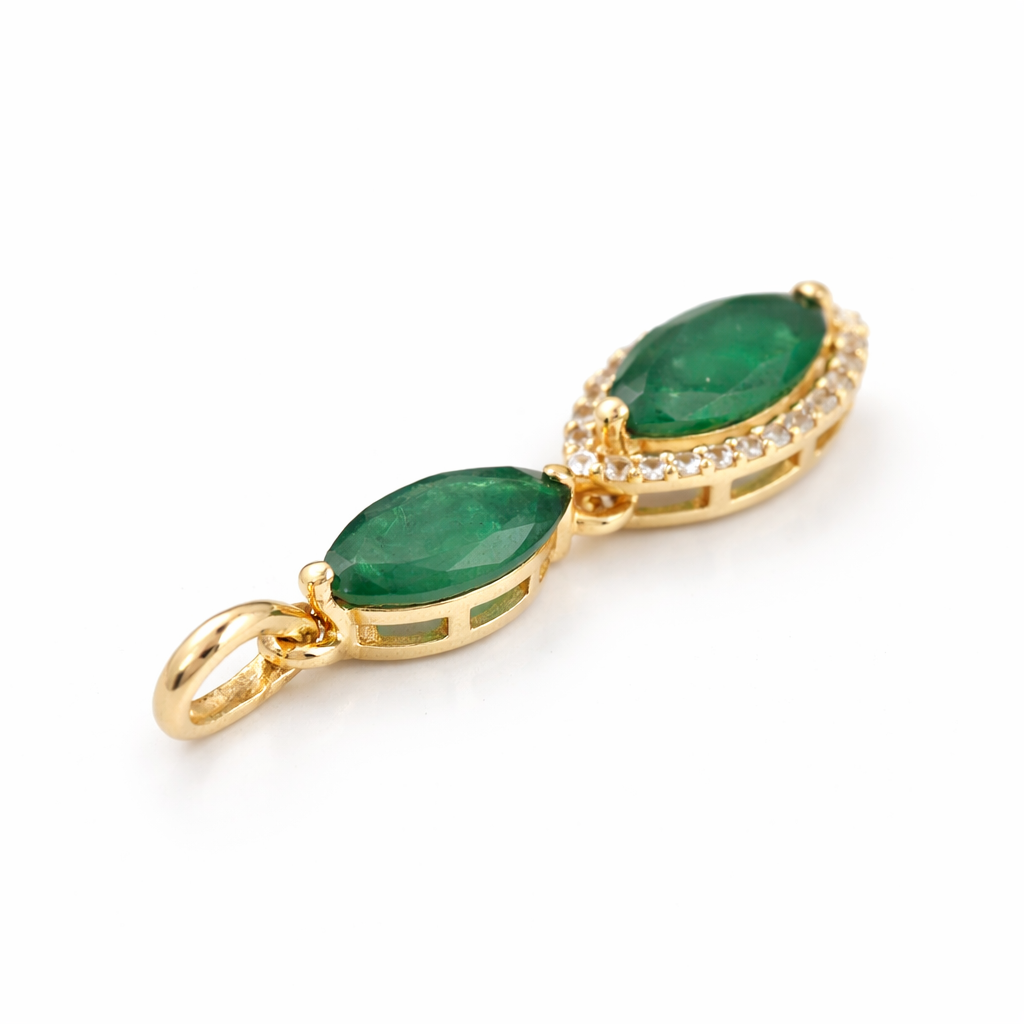 1.03 Ct Marquise Emerald 9K Gold Pendant