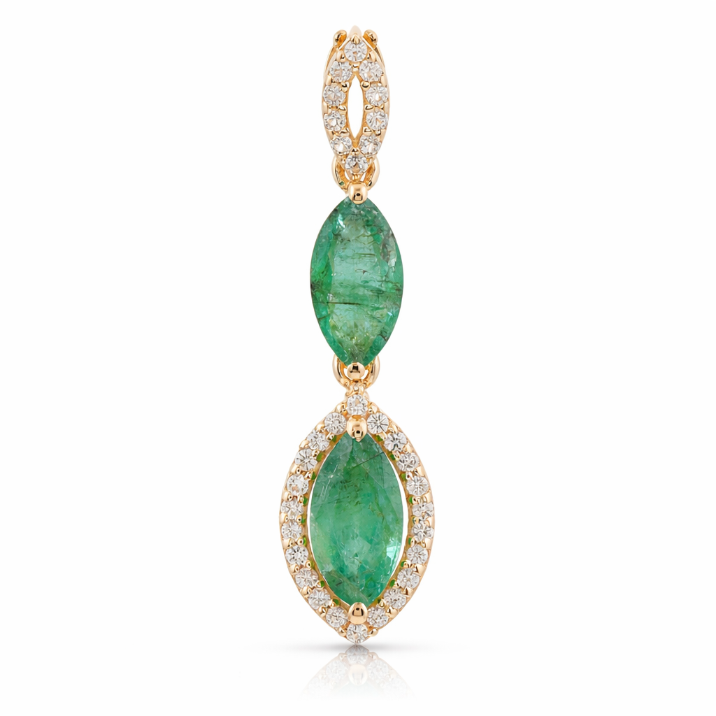 1.14 Ct Marquise Emerald 9K Gold Pendant