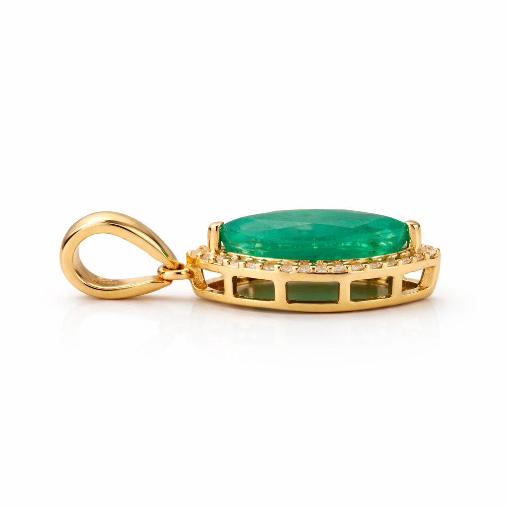 1.47 Ct Marquise Emerald 9K Gold Pendant
