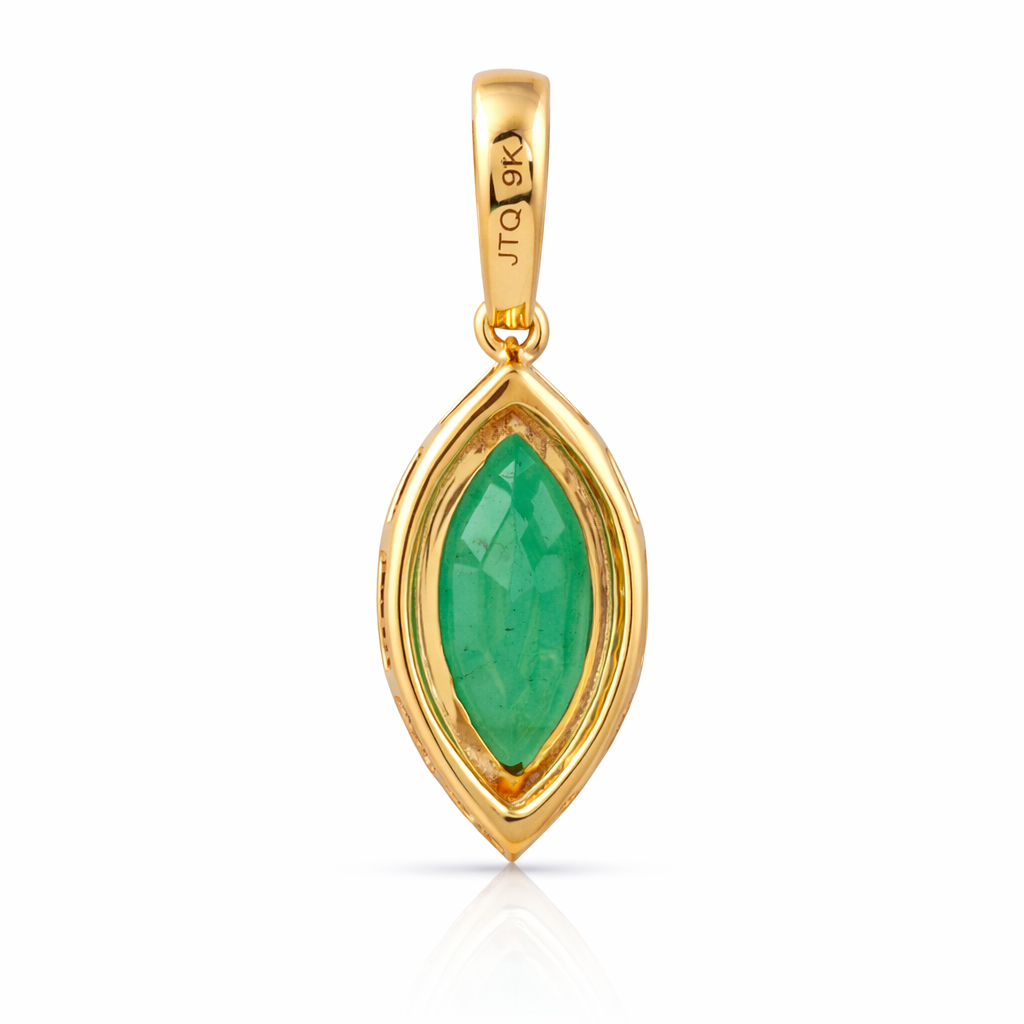1.47 Ct Marquise Emerald 9K Gold Pendant