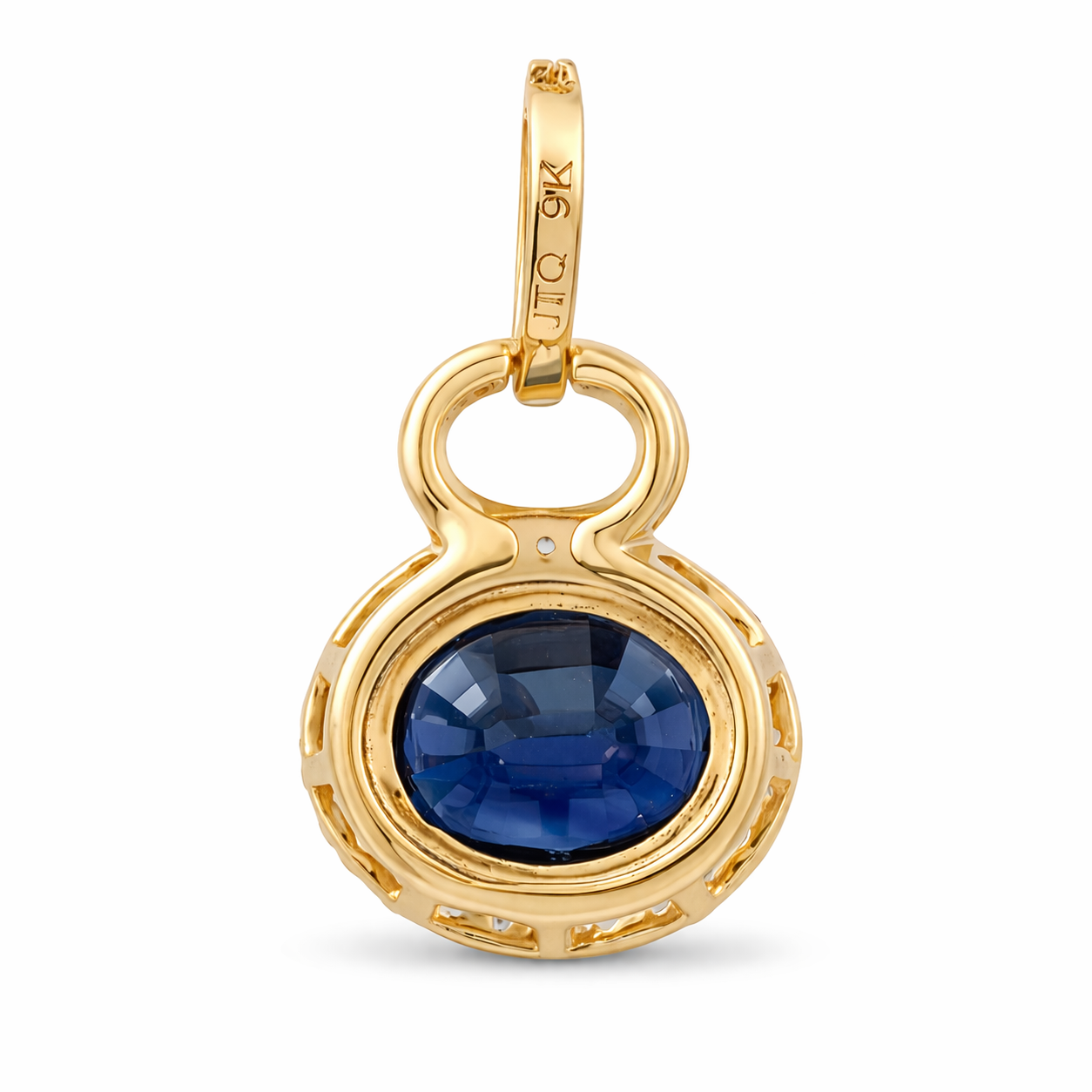 1.65 Ct Oval Sapphire 9K Gold Pendant