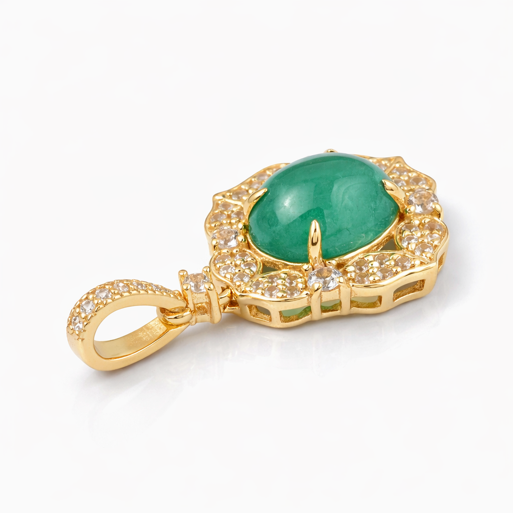 2.24 Ct Oval Emerald 9K Gold Pendant